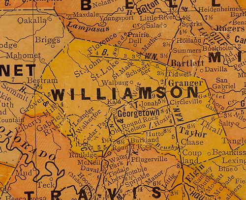 TX Williamson  County 1920s Map
