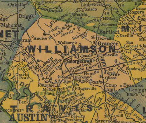 TX Williamson County 1940s Map