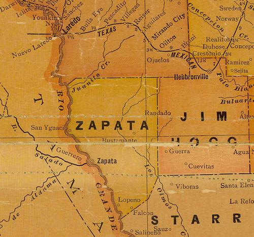 TX Zapata County 1920s Map