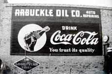 Coca colar wall sign and Arbuckle Oil co.