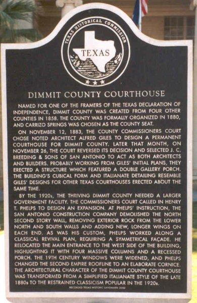TX - Dimmit County Courthouse Historical Marker