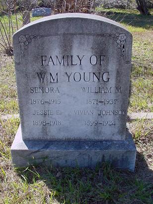 Cologne Texas WM Young Family Tombstone