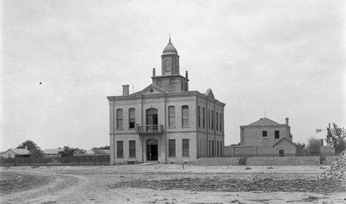 1886 Hidalgo County Courthouse, Hidalgo Texas old photo