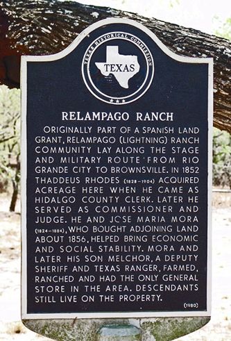 Relampago Ranch historical marker, Texas