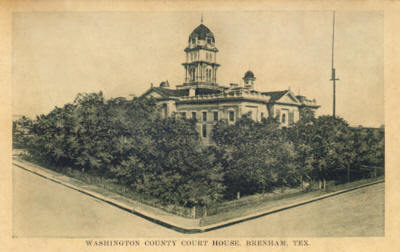 The 1884 Washington Countyb Courthouse, Brenham, Texas old photo