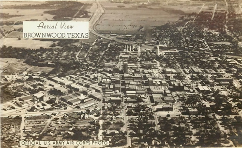 Brownwood TX Aerial view WWII US Army Air Corps Brown County