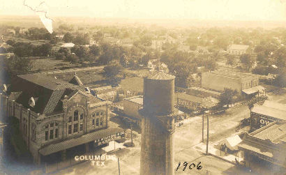 Columbus Texas birds eye view 1906 vintage photo