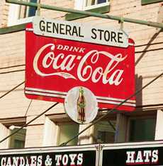 Coca Cola sign on general store, Jefferson, Texas