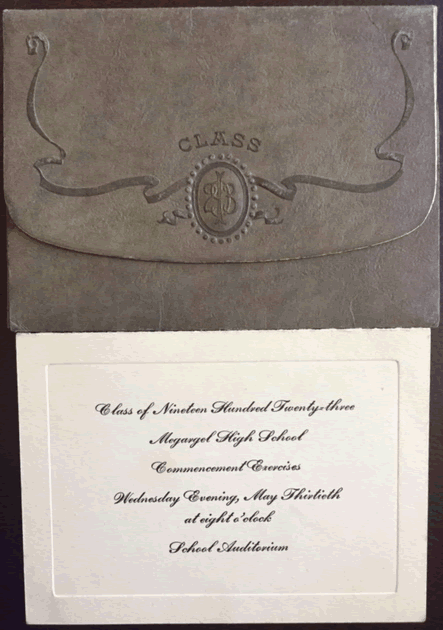 TX - Megargel High School 1923 Graduation Announcement 