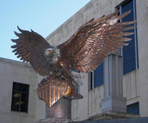 Seguin TX Guadalupe CountyCourthouse Veterans Memorial Eagle