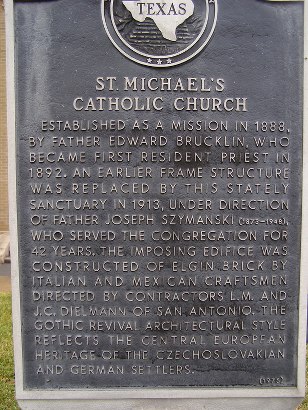 Weimar, Texas - St. Michaels Catholic Church historical marker
