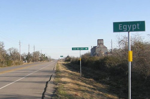 Egypt, Texas road sign on FM102