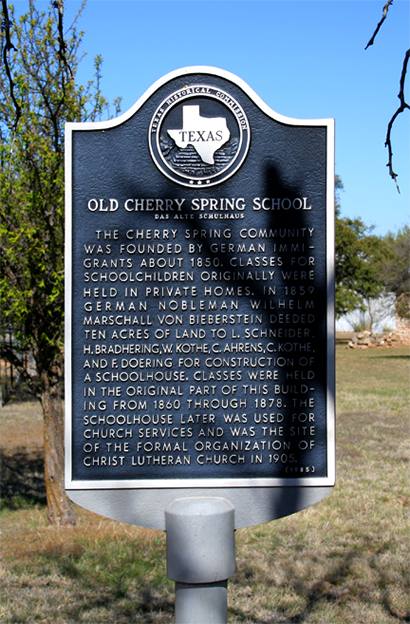 Cherry Spring TX - Old Cherry Spring School Historical Marker 