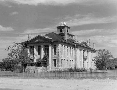 1916 Blanco County Courthouse, Johnson City, Texas old photo
