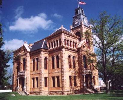 Llano county courthouse before clocktower restoration, Llano, Texas