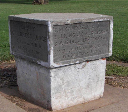 Texas - 1891 Childress County Courthouse Cornerstone