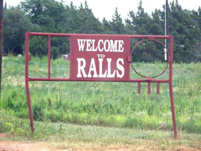Ralls Texas sign - Welcome to Ralls