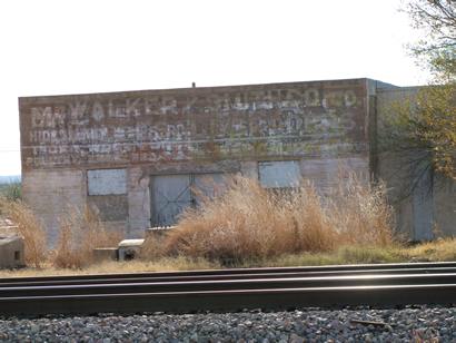 Sweetwater TX abandoned building, ghost signs and railroad tracks