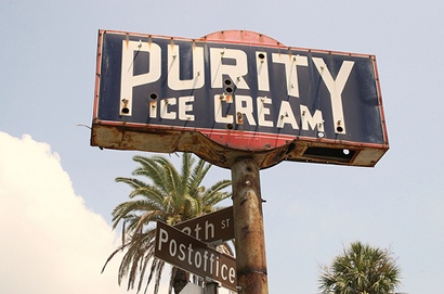 Purity Ice Cream neon sign in Galveston, Texas