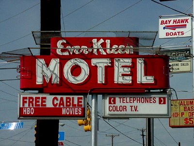 San Antonio TX Ever-Kleen Motel old neon sign