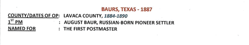 Baurs TX 1887 Postmark 