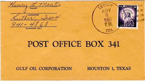 Howard County  Luther TX Postmark