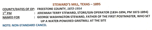  Stewards Mill TXFreestone County  post office info