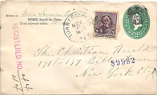 Turnersville TX Coryell Co 1895 Postmark 