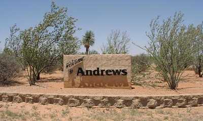Welcome to Andrews, Texas sign
