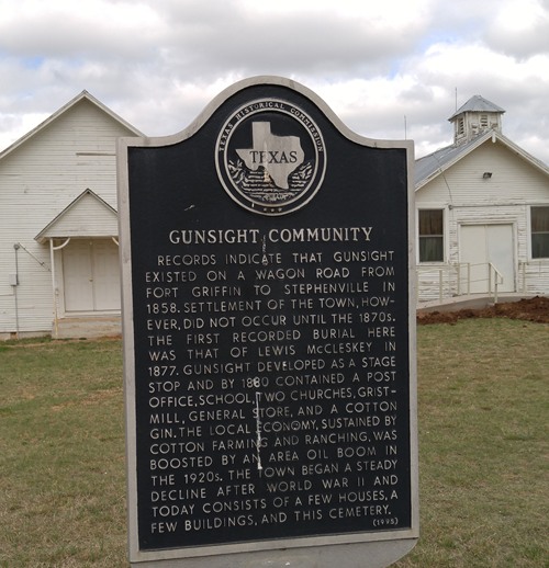 Gunsight TX historical marker & church