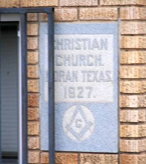 Christian Church cornerstone, Moran Texas